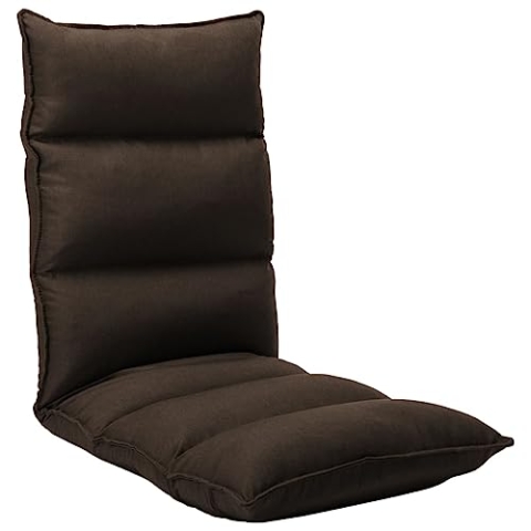 vidaXL Bodenstuhl Faltbar Schlafsessel Sessel Sofastuhl Lounge Bodensessel Liege Bodenkissen Sitzkissen mit Rückenlehne Braun Stoff