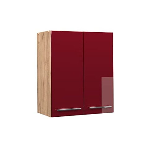 Vicco Hängeschrank Fame-Line, Bordeaux Hochglanz/Goldkraft Eiche, 60 cm