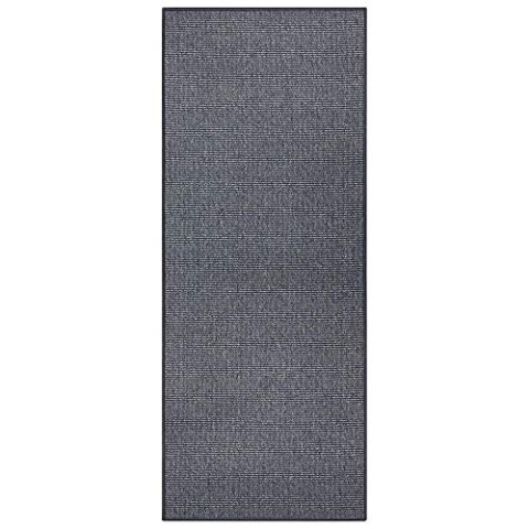 BT Carpet Bouclé Läufer – Küchenläufer rutschfest Teppichläufer Flachgewebe Kurzflor Teppich Küchenteppich für Flur, Küche, Wohnzimmer, Badezimmer, Bad – Anthrazit, 80x150cm