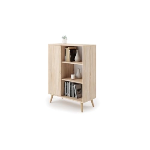 KOBI Bücherregal mit Füßen aus hellem Holz