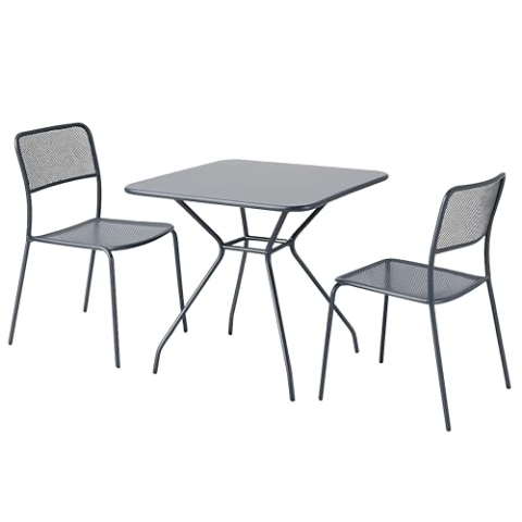 Oviala Gartenmöbel-Set, Tisch und 2 Stühle, Anthrazitgrau