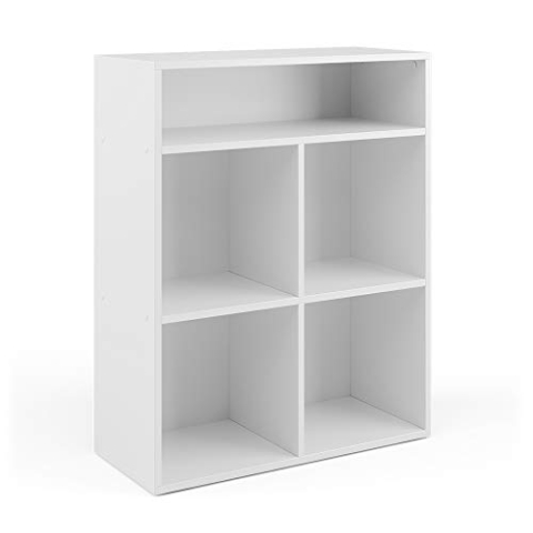 Vicco Kinderregal Luigi, Spielzeugregal für Faltboxen, Weiß, 72 x 90.2 cm 4 Fächer