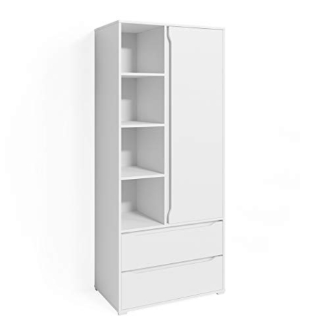 Vicco Kleiderschrank Ruben, Flügeltürenschrank, Weiß, 80 x 189 cm