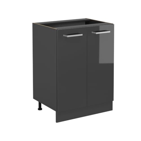 Vicco Küchenunterschrank R-Line, Anthrazit Hochglanz, 60 cm ohne Arbeitsplatte