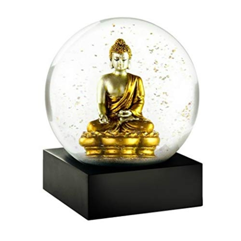 CoolSnowGlobes Schneekugel Buddha Gold 10cm