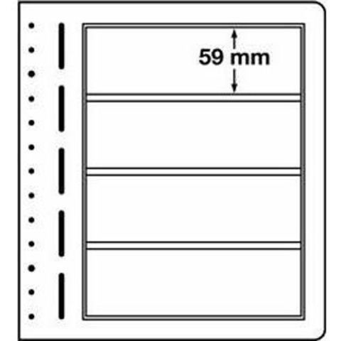 LEUCHTTURM Blankoblätter mit Vierereinteilung 190 x 59 mm | Sammelblätter für Albenbinder | 10 Stk.