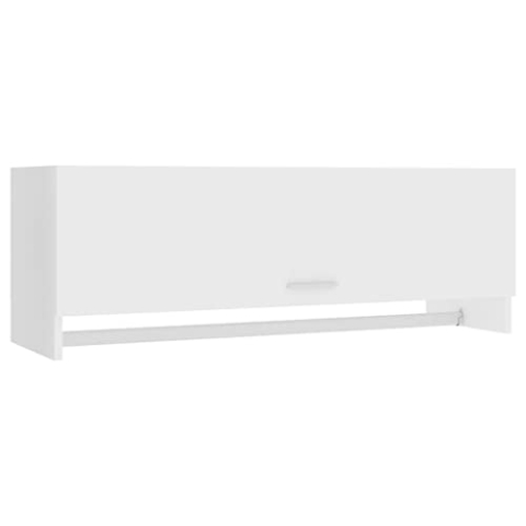 vidaXL Kleiderschrank Kleiderstange Wandgarderobe Schlafzimmer Hängeschrank Wandschrank Garderobenschrank Garderobe Weiß 100x32,5x35cm Holzwerkstoff