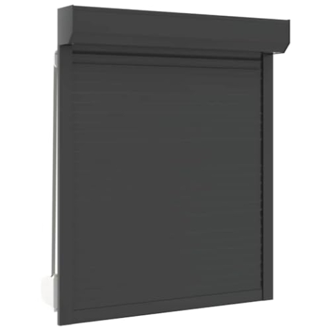vidaXL Rollladen Gute Wärme- und Schalldämmung Rollladenpanzer Behang Rolladen Rolladenbehang Vorbaurollladen Vorbaurolladen Aluminium 100x120cm Anthrazit
