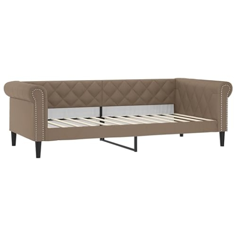 vidaXL Tagesbett, Gästebett 2-in-1, Sofabett Schlafsofa für Schlafzimmer Wohnzimmer, Bettsofa Sofa, Modernes Design, Cappuccino-Braun 100x200cm Kunstleder