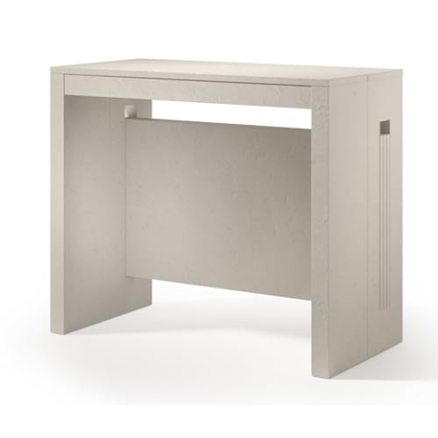 Selsey Ausziehbarer Esstisch Roma Beige - Platzsparender Konsolentisch zu Großem Esszimmertisch - Teleskopische Erweiterung bis 186 cm - Ideal für Kleinere Räume – Selbstmontage