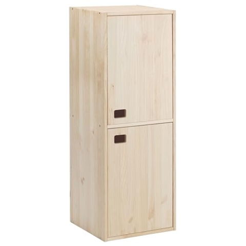 Astigarraga Kit Line Dynamischer Aufbewahrungsschrank, 2 Türen und 4 Einlegeböden, Kiefernholz, 105,4 x 37,3 x 33 cm