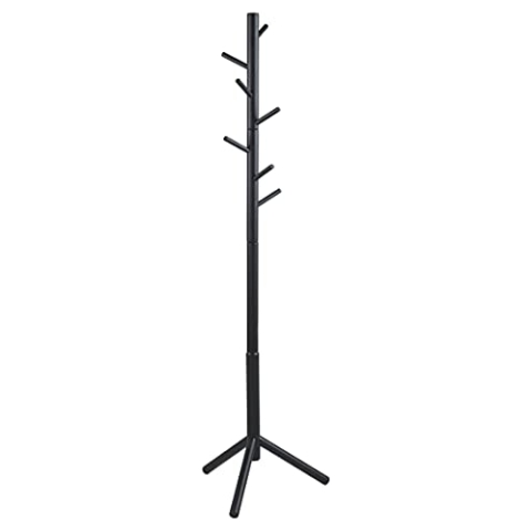 AC Design Furniture Yannick Kleiderständer, B: 51 x T:45 x H: 176 cm, Schwarz, Gummibaumholz, 1 Stück