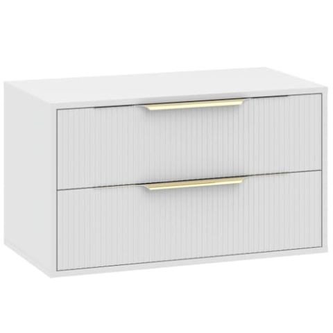 Badplaats B.V. Waschtischunterschrank Rimini 80 cm - Matt weiß - Unterschrank mit Schubladen