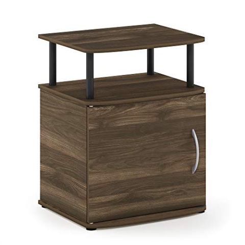 Furinno JAYA Utility Design Beistelltisch, Nachttisch, Columbia Walnuss/Schwarz, 48 (B) x 61.2 (H) x 39.4 (T) cm