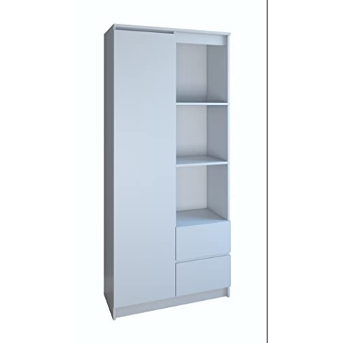 CDF Office Bücherregal RS-80 Bily | Farbe: weiß | Für Wohnzimmer, Büro, Arbeitszimmer | Modern | Regal für Bücher und Spielzeug | Ideal für Kinderzimmer, Teenager, Jugendzimmer