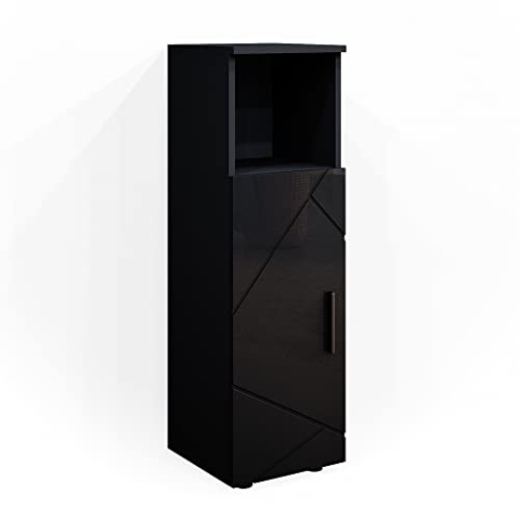 Vicco Midischrank Irma, Badmöbel, Anthrazit Hochglanz, 30 x 95 cm