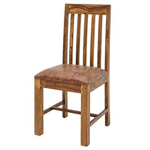 invicta INTERIOR Massiver Stuhl MAKASSAR Sheesham Esszimmerstuhl gepolstert Kolonialstil Holzstuhl Massivholzstuhl Konferenzstuhl