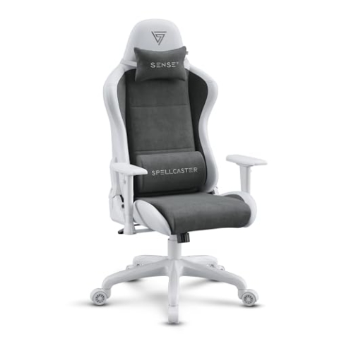 SENSE7 Spellcaster FUKU Gaming Stuhl - Eco-Leder und Alcantara - Ergonomischer Komfort, 160° Neigung, 1D Armlehne, Langlebiges PU & Atmungsaktiver Schaum - Für Büro oder Zuhause, Stilvolles Design