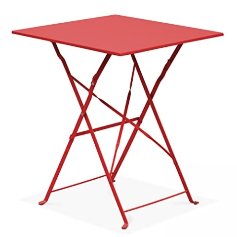 Oviala Klappbarer Bistro-Terrassentisch, Stahl, Rot