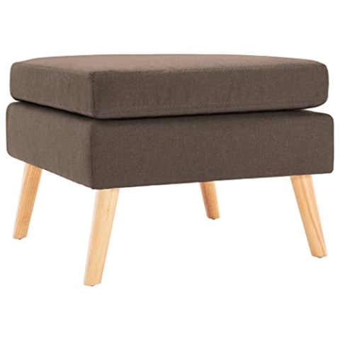vidaXL Fußhocker Sitzhocker Hocker Fußbank Schemel Polsterhocker Fußschemel Sitzbank Ottomane Lounge Braun Stoff Holzrahmen 54x54x43,5cm