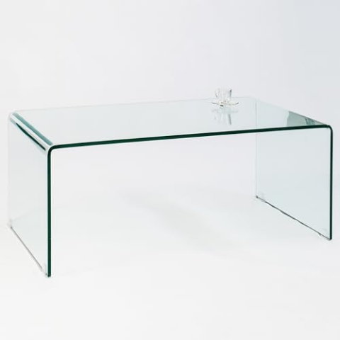 invicta INTERIOR Glas Couchtisch FANTOME 110 cm transparent Glastisch Beistelltisch Wohnzimmertisch