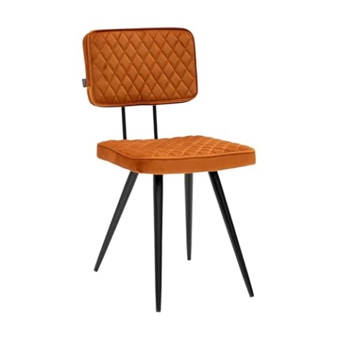 Kick Collection Esszimmerstühl Toby - Orange - Modern und Hochwertig - Samtstoff und Metall - Erhältlich in vielen Farben