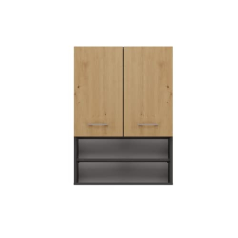 CDF Waschmaschinenschrank Pola Mini DK | Farbe: Anthrazit - Eiche Artisan | Moderner Schrank über der Waschmaschine | Ablagefläche | Geräumige Einlegeböden | Einfache Montage