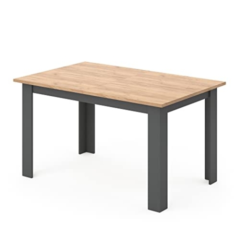 Vicco Esstisch Karlos, Tisch für das Esszimmer, Goldkraft Eiche/Anthrazit, 140 x 90 cm