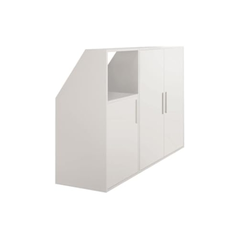 Vente-unique-Schrank unter Dachschräge mit 3 Türen & 1 Ablage - Weiß - ADEZIO