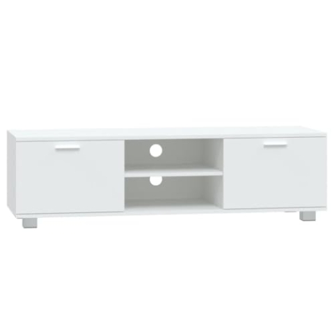 vidaXL TV Schrank TV Möbel Lowboard Fernsehschrank TV Tisch Beistellschrank HiFi-Schrank mit 4 Fächern Weiß 140x40,5x35cm Holzwerkstoff