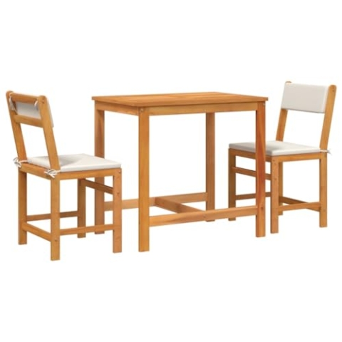 vidaXL Balkonmöbel Set mit Kissen 3-TLG., Gartenmöbel mit Latten-Design, Sitzgruppe für Garten Terrasse Balkon, Balkonset Gartengarnitur, Massivholz Akazie