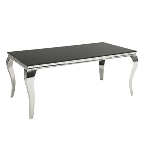 invicta INTERIOR Esstisch MODERN BAROCK schwarz Silber 180 cm Opalglas Tisch Esszimmertisch Barockstil