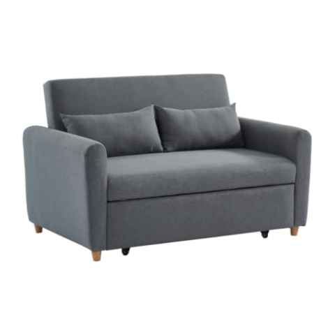 Vente-unique-Schlafsofa 2-Sitzer - Stoff - Grau - AYLA