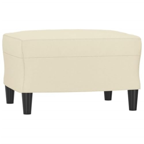 vidaXL Fußhocker, Sitzhocker Sitzbank mit Holzrahmen, Polsterhocker Hocker für Wohnzimmer, Fußbank Fußstütze Fußablage, Modern, Creme Kunstleder