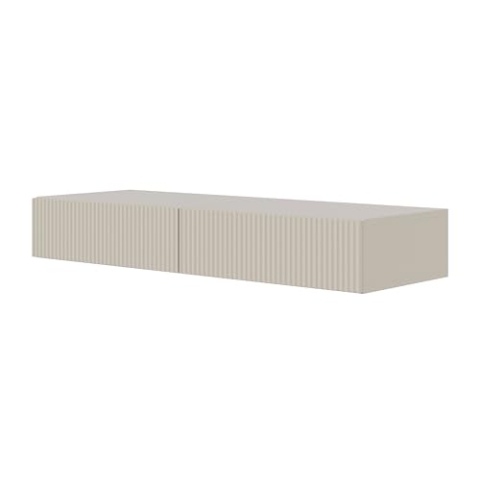 Selsey Schminktisch Makeup Tisch Frisiertisch Hängend Kosmetiktisch 110 cm Mit 2 Schubladen Veldio Graubeige