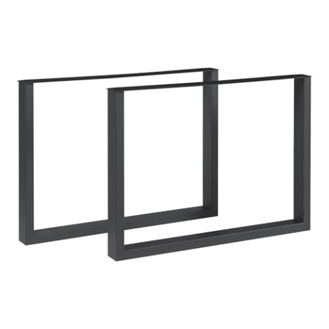 [en.casa] Tischgestell Makers 2er Set Tischbeine Metall für Esstisch Schreibtisch 72 x 100 cm Tischfüße höhenverstellbar Tischuntergestell Schwarz