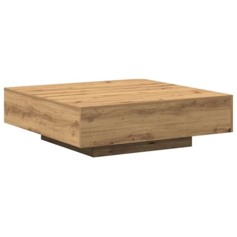 vidaXL Artisan Oak Couchtisch für Wohnzimmer | Langlebige Massive Textur perfekt zum Servieren und Sitzen für 4 | 100X100 cm quadratisch Innen Chic und stabil, handgefertigt