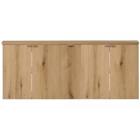 [en.casa] Doppelwaschtisch Skelbolu Unterschrank mit 5 Türen Waschbeckenunterschrank Badmöbel 140x60x40 cm Eiche