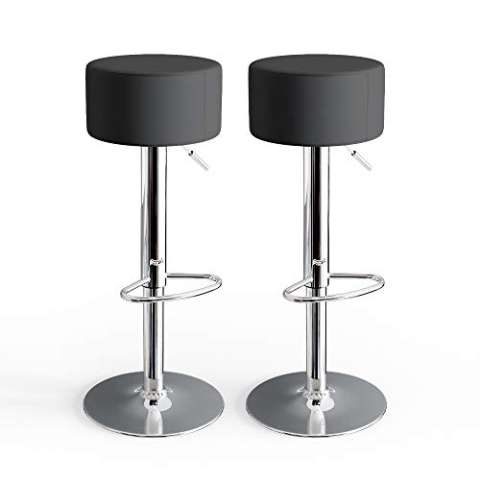 Vicco Barhocker 2er Set, Hocker für die Bar, Schwarz, 38.5 x 92 cm 2 Teilig