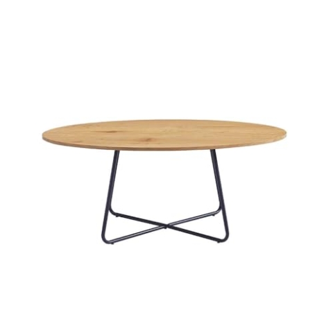Home Deluxe - Couchtisch NOVARIS - Oval, Farbe: Oiled Oak, Maße: 110 x 66 x 47 cm, Pflegeleicht I Wohnzimmertisch Sofatisch Wohnzimmermöbel Beistelltisch