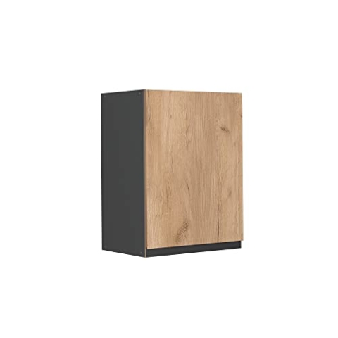 Vicco Hängeschrank R-Line, hängender Küchenschrank, Goldkraft Eiche/Anthrazit, 45 cm J-Shape