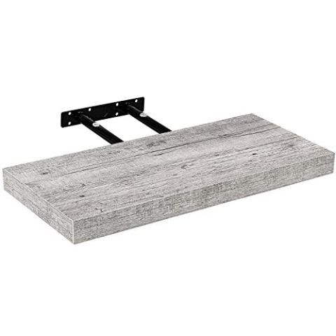 STILISTA Wandregal Volato, freischwebend, Farb- & Größenwahl, 50 cm Holzdekor-weiß Rustikal