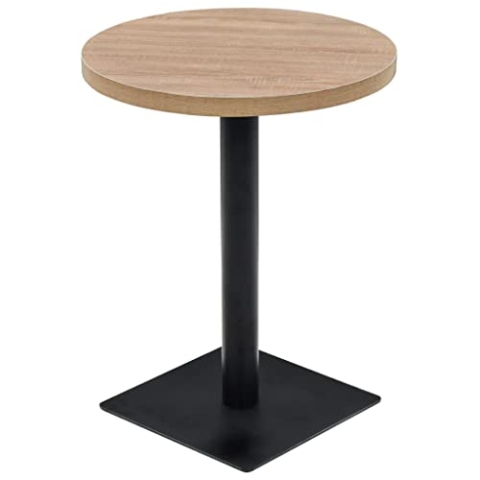 vidaXL Bistrotisch MDF Stahl Rund 60x75cm Eichenoptik Stehtisch Bartisch