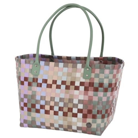 Mingle Shopper Fat Strap Multi Mix sage Green Size S with PU Handles