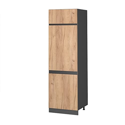 Vicco Kühlumbauschrank R-Line, Goldkraft Eiche/Anthrazit, 60 cm J-Shape
