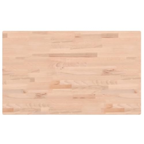 vidaXL Waschtischplatte, Multifunktional Arbeitsplatte mit 4 abgerundeten Ecken, Waschtischkonsole Tischplatte für Badezimmer, Holzplatte Platte Badmöbel, 100x60x2,5 cm Massivholz Buche
