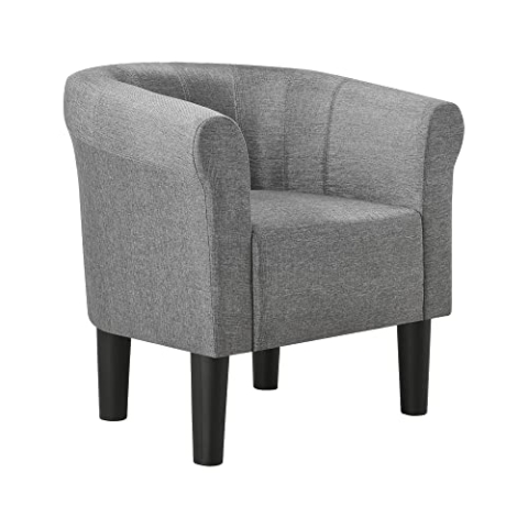 [en.casa] Sessel 70x70x58cm Hellgrau Textil Clubsessel Relaxsessel