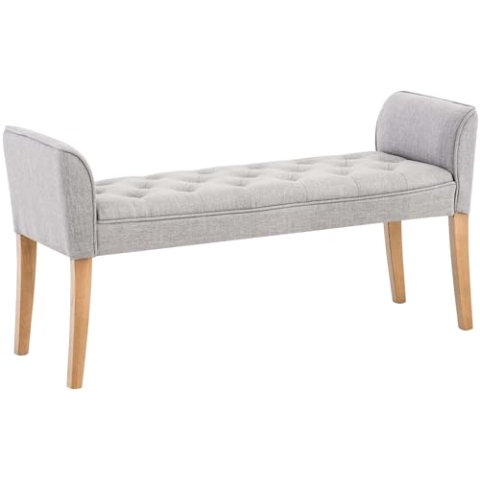 CLP Chaiselongue Cleopatra I Stoff-Bezug I Polsterbank, Farbe:hellgrau, Gestell Farbe:antik-hell