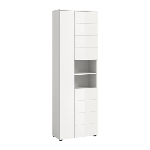 xonox.home Bad Vira X2LA9713 Hochschrank Schrank Badschrank in weiß Hochglanz tiefzieh, ca. 60x190x34 cm