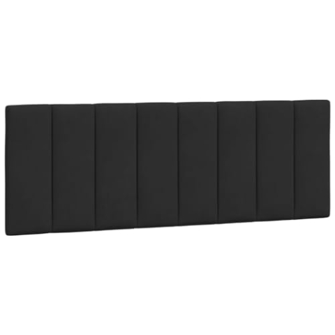 vidaXL Kopfteil Kissen, Kopfteilkissen mit Linien-Design, Bett Kopfkissen mit Klettverschlüssen auf Rückseite, Kopfteilpolster Kopfpolster, Schwarz 120cm Samt